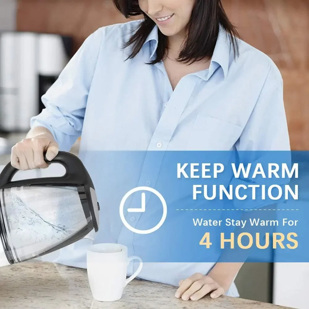 Bollitore elettrico in vetro DEVISIB, 2200W, ebollizione rapida, controllo della temperatura, mantenimento in caldo per 4 ore, 2,0 litri, ideale anche come bollitore per tè e acqua calda.
