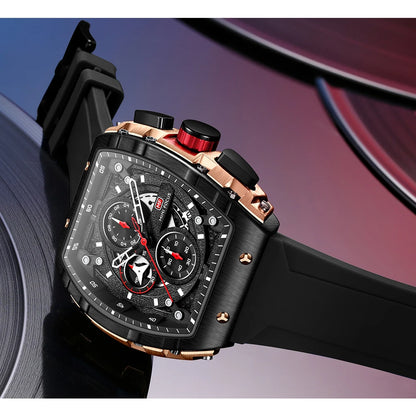 Orologio sportivo da uomo di lusso impermeabile al quarzo con cinturino in silicone, orologio da polso alla moda Relogio Masculino 0399G