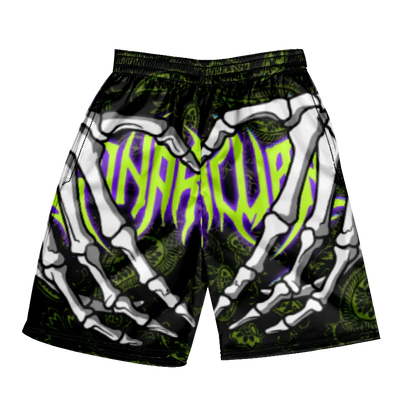 Pantaloncini da spiaggia classici estivi 2024 con teschio, nuovi modelli alla moda con stampa di mano scheletrica, pantaloncini da palestra per uomo e donna, ad asciugatura rapida, pantaloncini da ghiaccio.