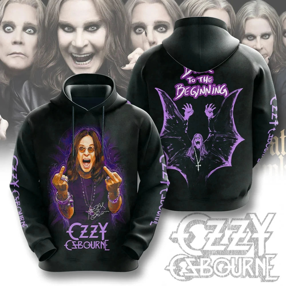 Felpa con cappuccio con stampa 3D del gruppo rock Ozzy Osbourne, uomo e donna, alla moda, oversize, abbigliamento per adulti, cappotto per fan, felpa con cappuccio da uomo Y2k
