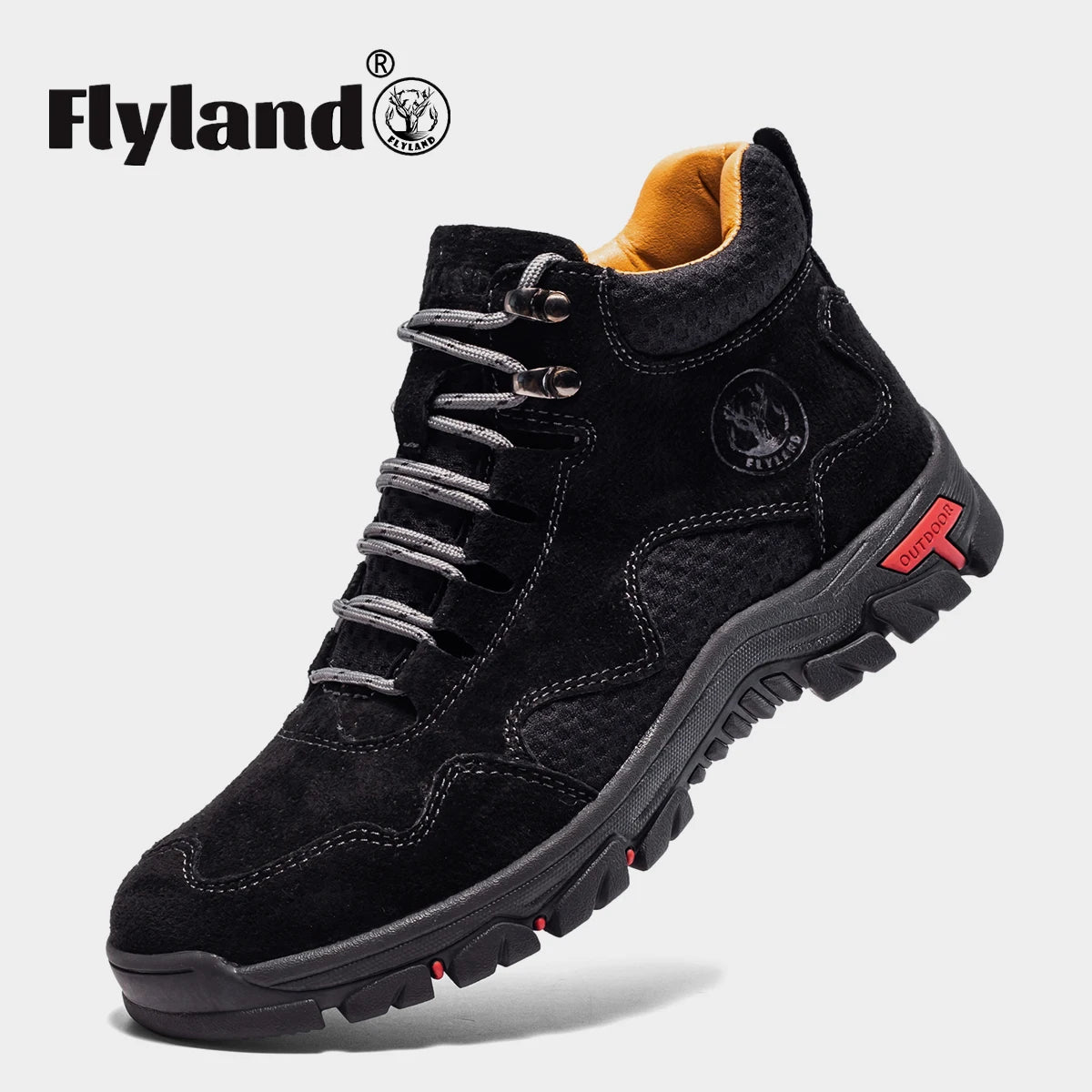 Stivaletti da uomo FLYLAND, scarpe casual in pelle, stile vintage, cuciture a mano, scarpe morbide, fatte a mano per il lavoro.