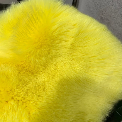 # Giacca in pelliccia di volpe dorata da donna, cappotto corto in vera pelliccia di volpe, manica lunga, in tessuto di pelliccia naturale con colletto