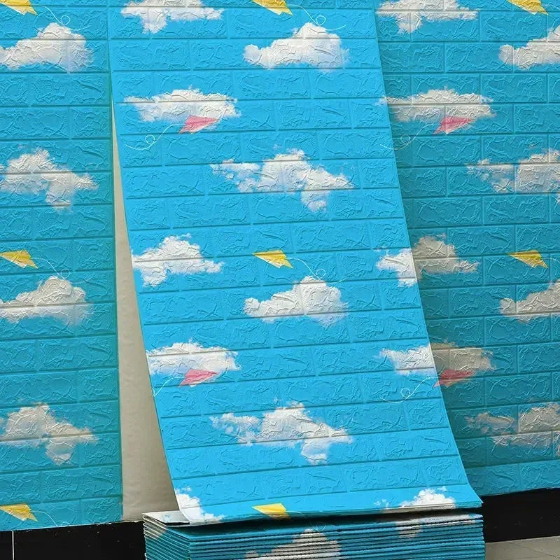 70CMx5M 3D Self Adhesive Waterproof Wall Sticker DIY Peel and Stick Wallpaper for Living Room Kitchen Wall Art Home Decoration
