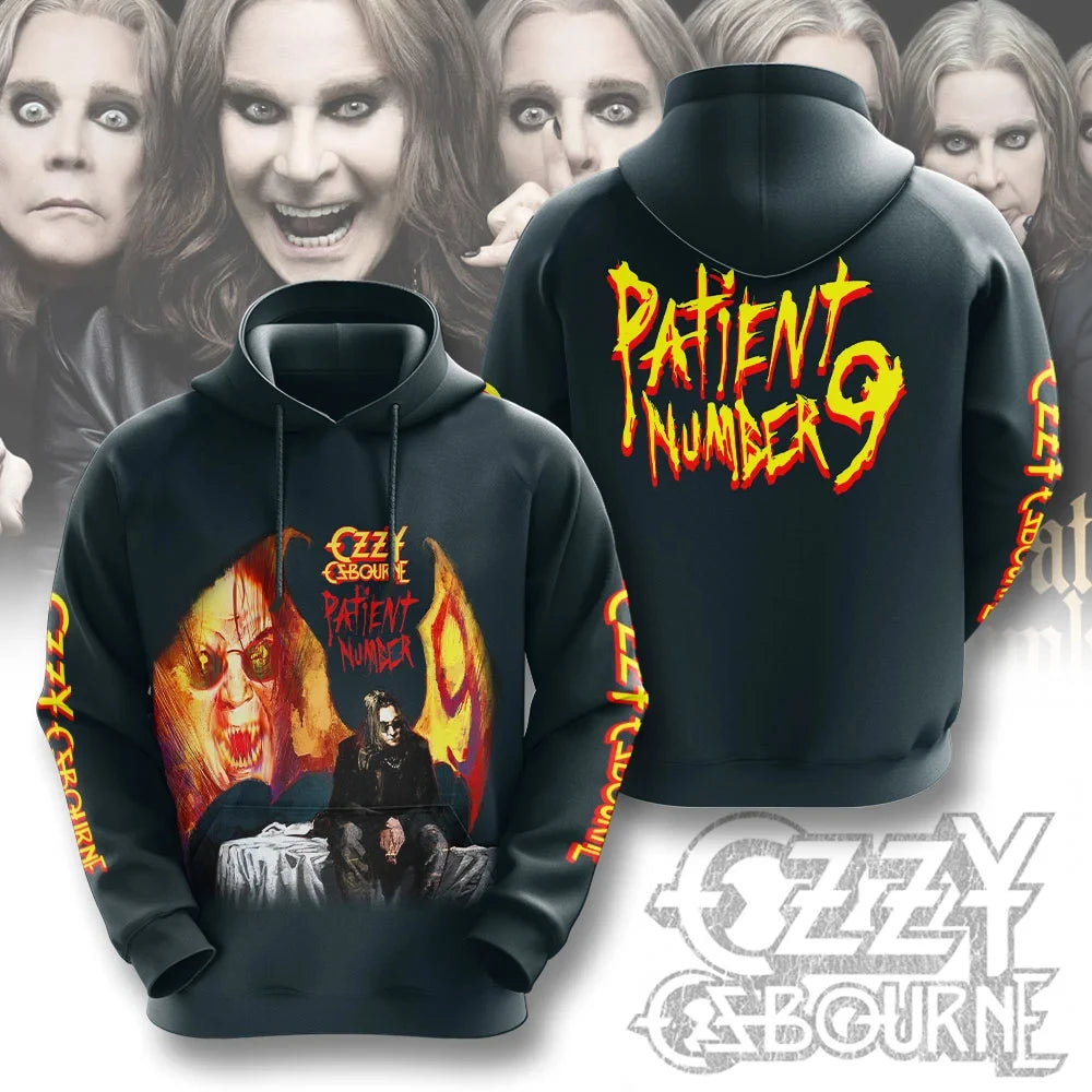 Felpa con cappuccio con stampa 3D del gruppo rock Ozzy Osbourne, uomo e donna, alla moda, oversize, abbigliamento per adulti, cappotto per fan, felpa con cappuccio da uomo Y2k