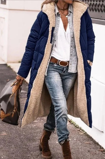 Hot Sale Of The Season Pure Color Hooded Long Sleeve Double-Sided Wear Slimming Personality Open Cardigan Cotton Jacket Women's