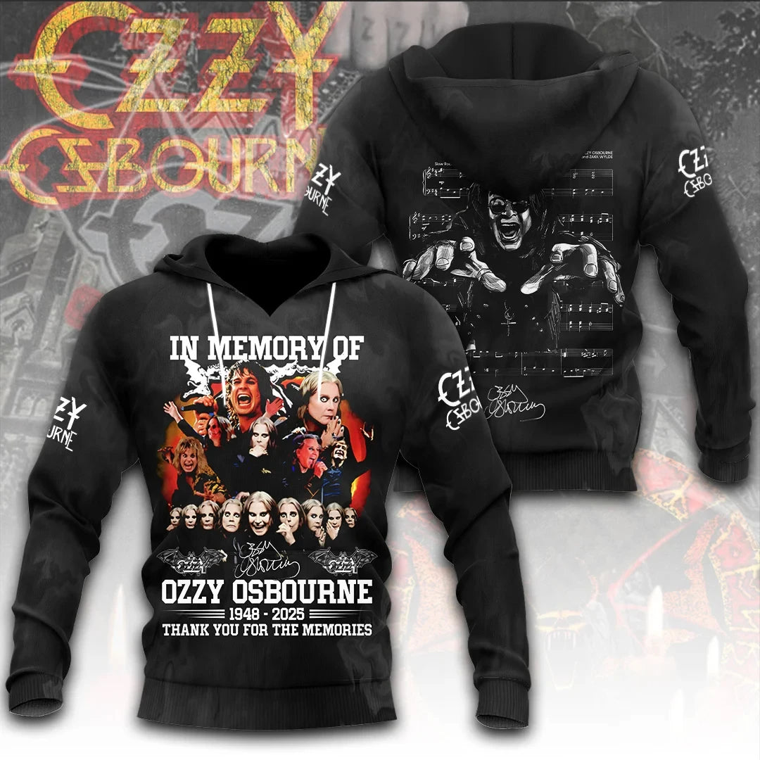 Felpa con cappuccio con stampa 3D del gruppo rock Ozzy Osbourne, uomo e donna, alla moda, oversize, abbigliamento per adulti, cappotto per fan, felpa con cappuccio da uomo Y2k