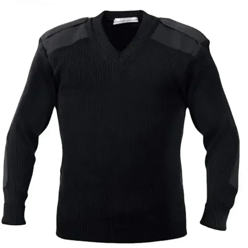 NUOVO Maglione da uomo M-3XL in jersey lavorato a maglia, pullover invernale in lana con toppe, verde vintage/blu, scollo a O/V, maglieria, abbigliamento freddo, jersey da uomo