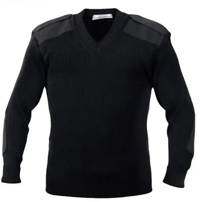 NUOVO Maglione da uomo M-3XL in jersey lavorato a maglia, pullover invernale in lana con toppe, verde vintage/blu, scollo a O/V, maglieria, abbigliamento freddo, jersey da uomo