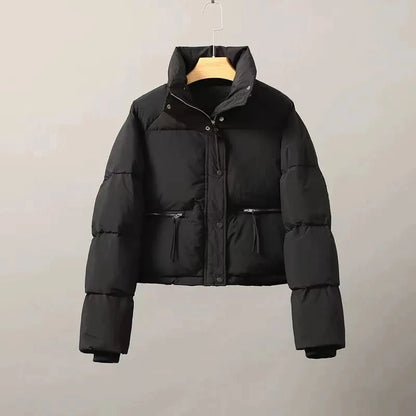 2023 Spring and Autumn New Korean Edition Standing Collar Breadmaker Women's Short Casual Lightweight Sastans Coat Slim Coat Tre