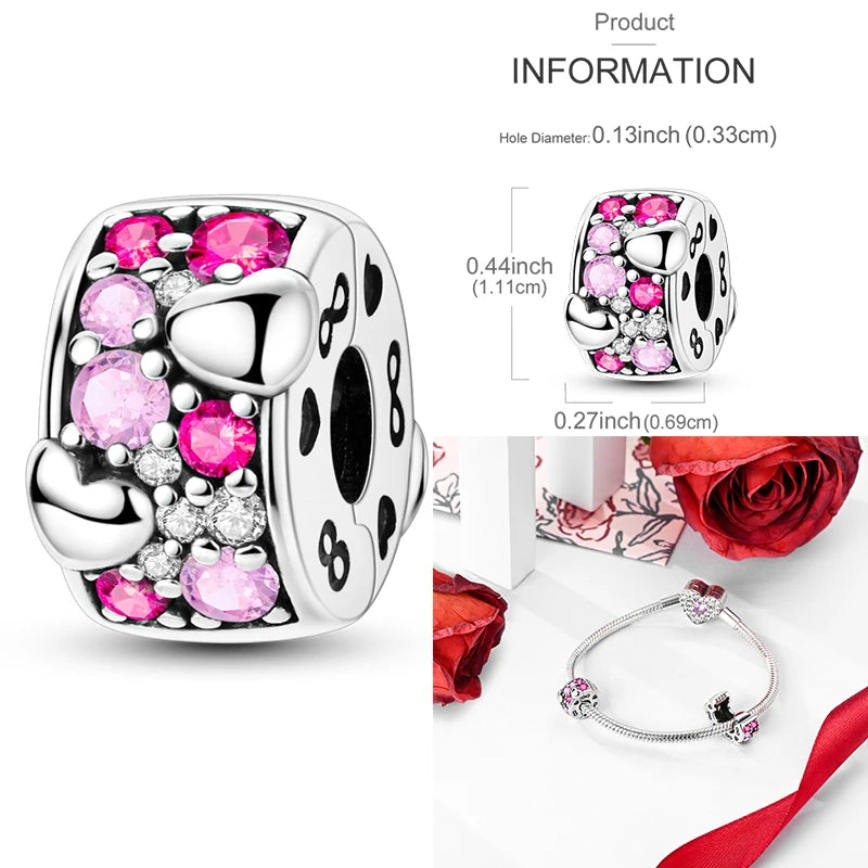 Anello romantico in argento sterling 925 con rosa, ideale per coppie, perfetto come proposta di matrimonio o per San Valentino. Ciondoli e perline adatti a collane e bracciali, perfetti per creare gioielli fai da te e regali.