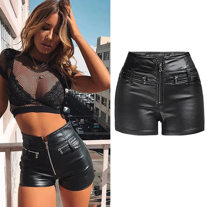 Pantaloncini casual in pelle da donna, vendita all'ingrosso primavera/autunno 2025, nuovi pantaloncini casual da donna a tinta unita D66-455
