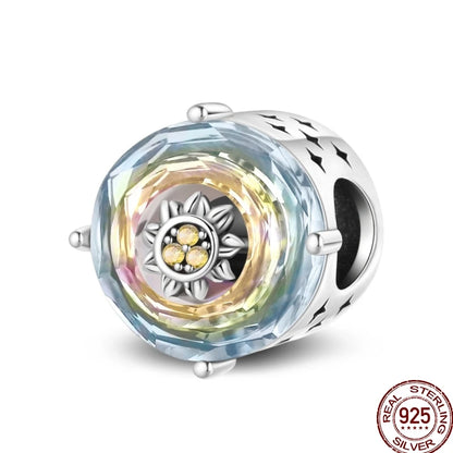 Squisito elemento a stella cava rotonda in argento sterling 925 a forma di fiore, adatto per braccialetti originali fai da te da 3 mm in argento 925