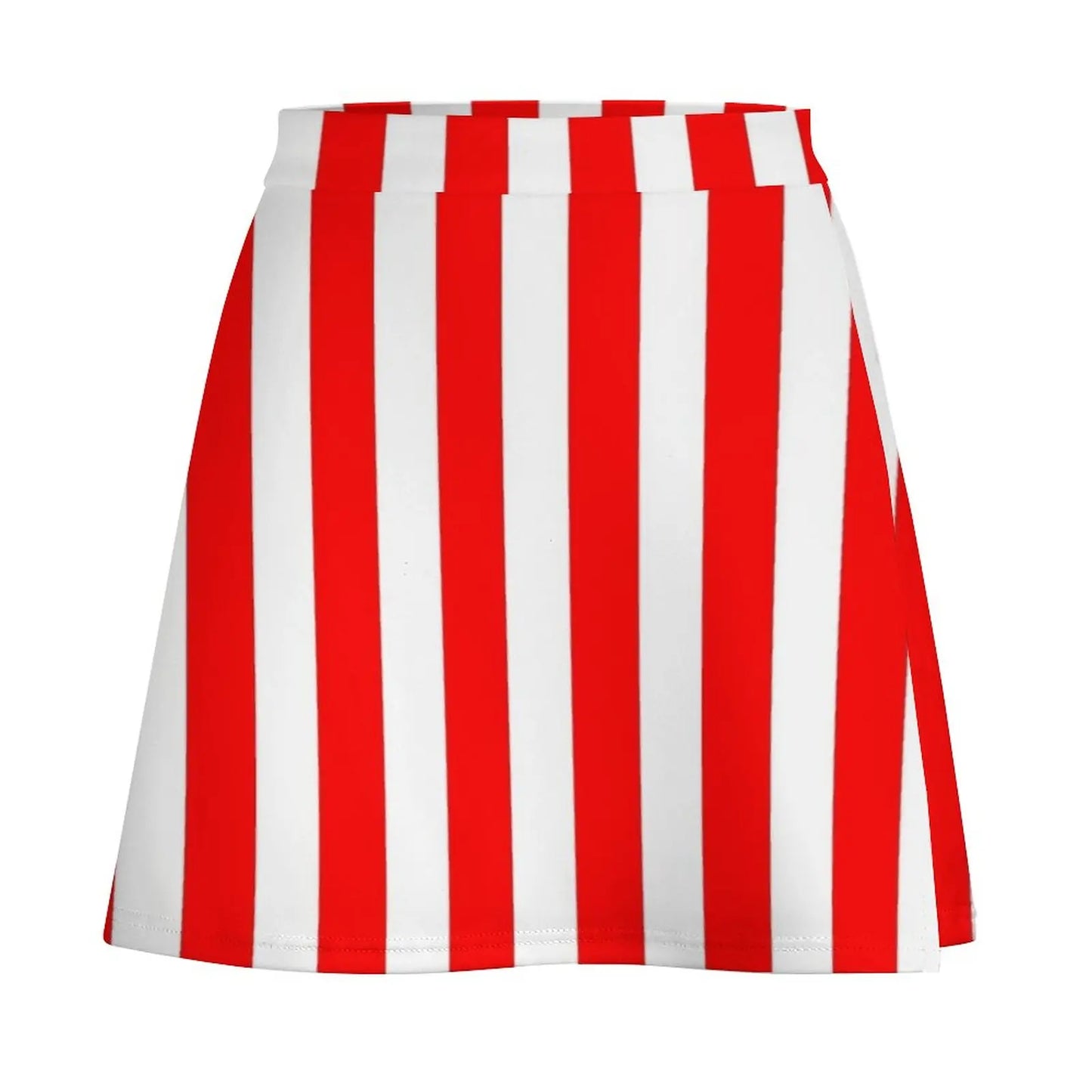 Red Vertically-Striped Mini Skirt festival outfit women extreme mini dress
