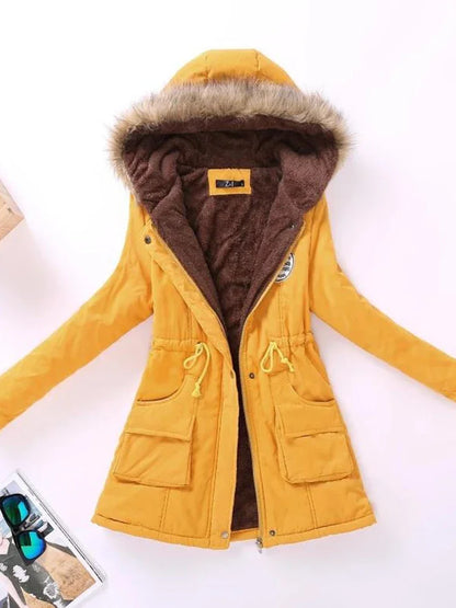 Qpipsd 2025 New Autumn Winter Women Cotton Jacket Padded Casual Slim Coat Emboridery Hooded Parkas Wadded Warm Overcoat