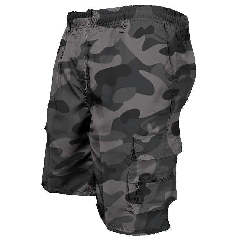Pantaloncini tattici da uomo Delta Core Cargos con simbolo geometrico, tessuto elasticizzato in quattro direzioni, tasca di sicurezza nascosta, elastico in vita per palestra e fitness.