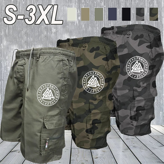 Pantaloncini tattici da uomo Delta Core Cargos con simbolo geometrico, tessuto elasticizzato in quattro direzioni, tasca di sicurezza nascosta, elastico in vita per palestra e fitness.