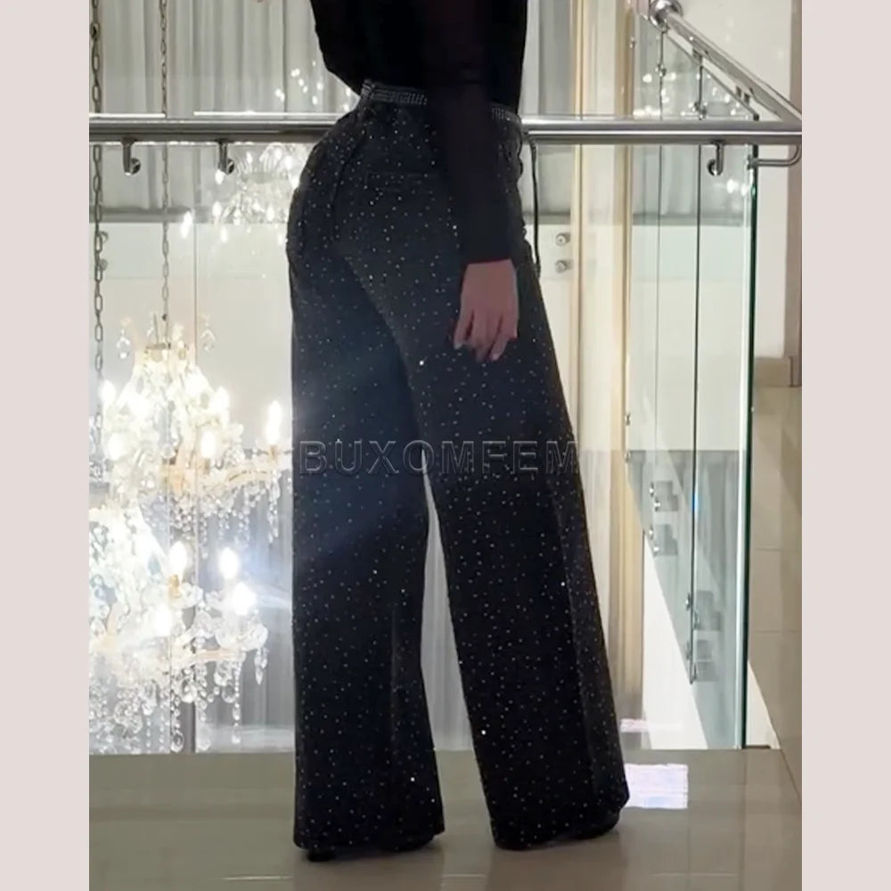 Jeans larghi da donna, modello a gamba dritta con fori, stile 2025, pantaloni ampi ed eleganti, abbigliamento streetwear Y2K.