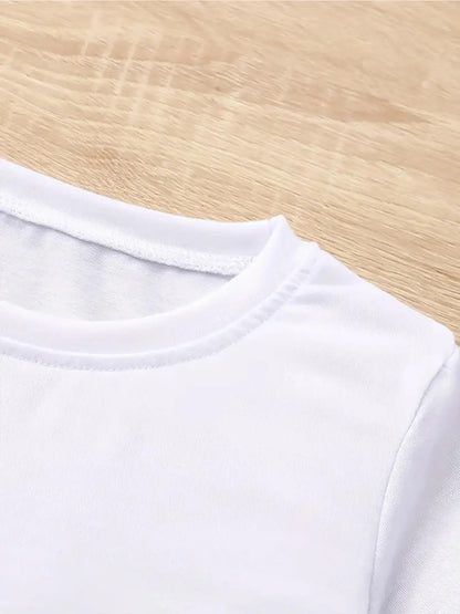 Abbigliamento per bambini Maglietta a maniche corte da bambina 2026 Nuovo stile Stampa motivo bibita gassata 1 pezzo Abbigliamento sportivo casual per bambini Maglietta a maniche corte K-Pop Girl Stampa lattina di cola Abbigliamento versatile per casa