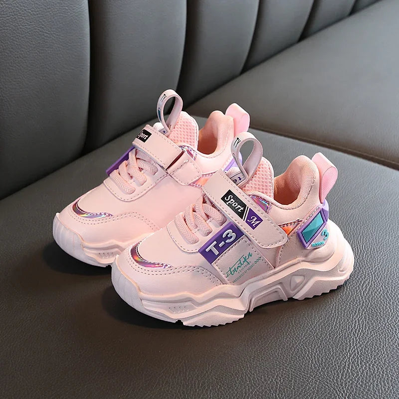 Scarpe da ginnastica comode e alla moda in similpelle per neonati, autunno/inverno, per bambini e bambine, scarpe sportive per bambini piccoli.