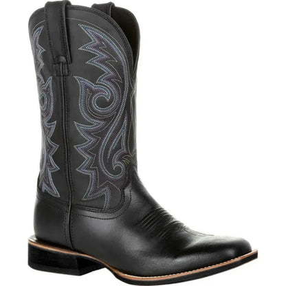 Stivali western da uomo a metà polpaccio, neri e marroni, stivali da cowboy in pelle fatti a mano, scarpe da uomo 2025, nuovi stivali da equitazione unisex punk da uomo e donna.
