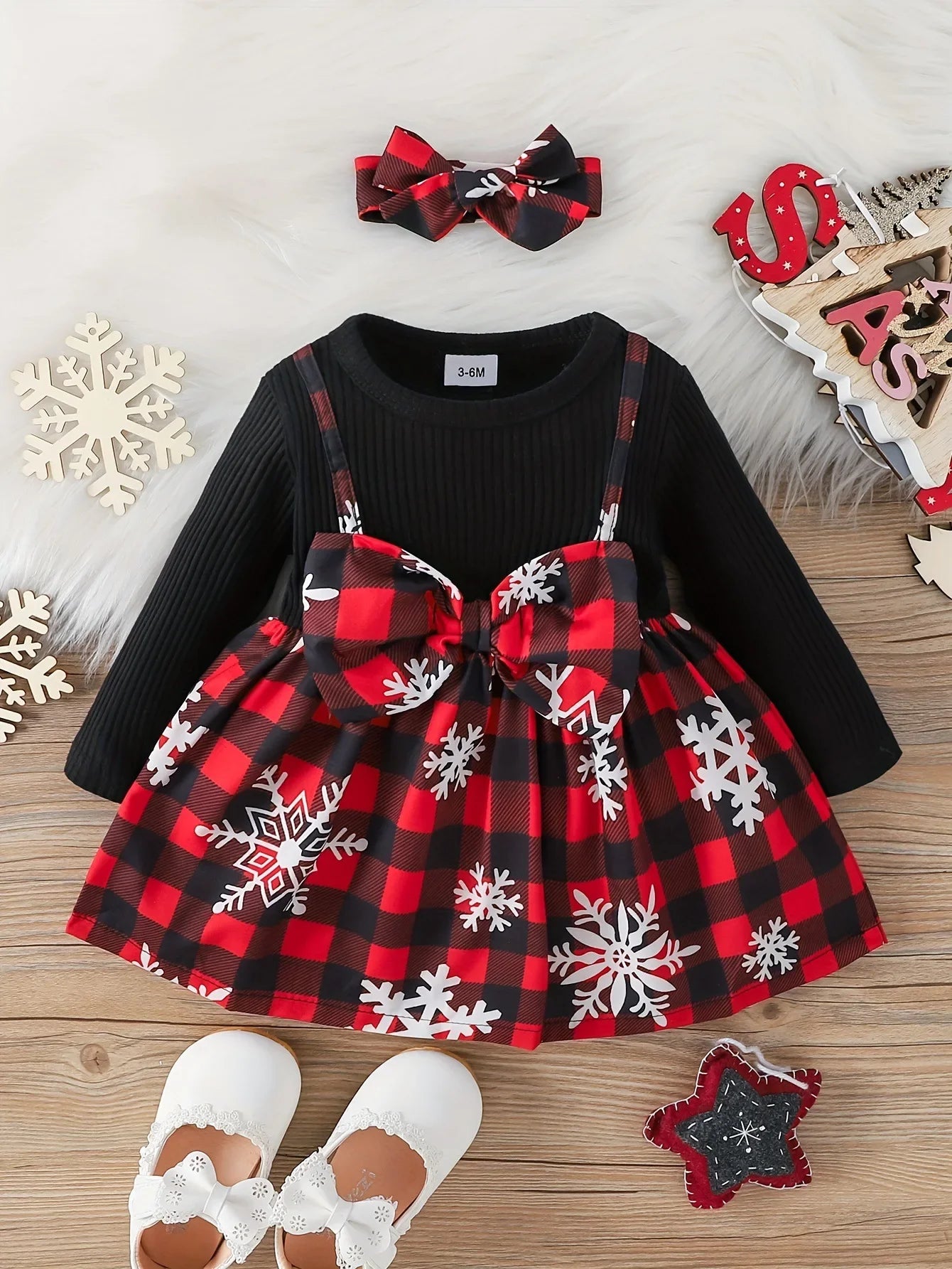 Ceeniu Il mio primo Natale Abiti da bambina Abito verde patchwork natalizio stampato Costume di Capodanno per neonati