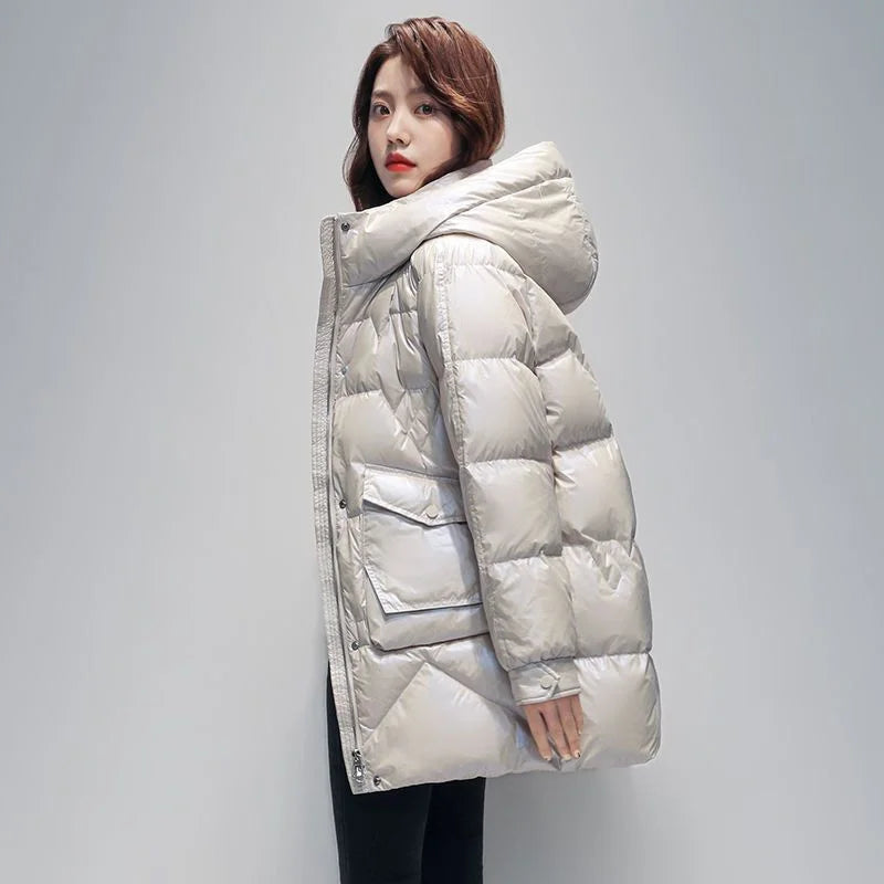 New 2026 Parkas Women Winter Down Cotton Jacket Coat Ladies Long Hooded Thicken Warm Cotton Padded Female  Outwear Overcoat Tops