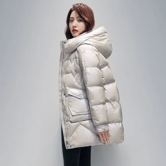 New 2026 Parkas Women Winter Down Cotton Jacket Coat Ladies Long Hooded Thicken Warm Cotton Padded Female  Outwear Overcoat Tops