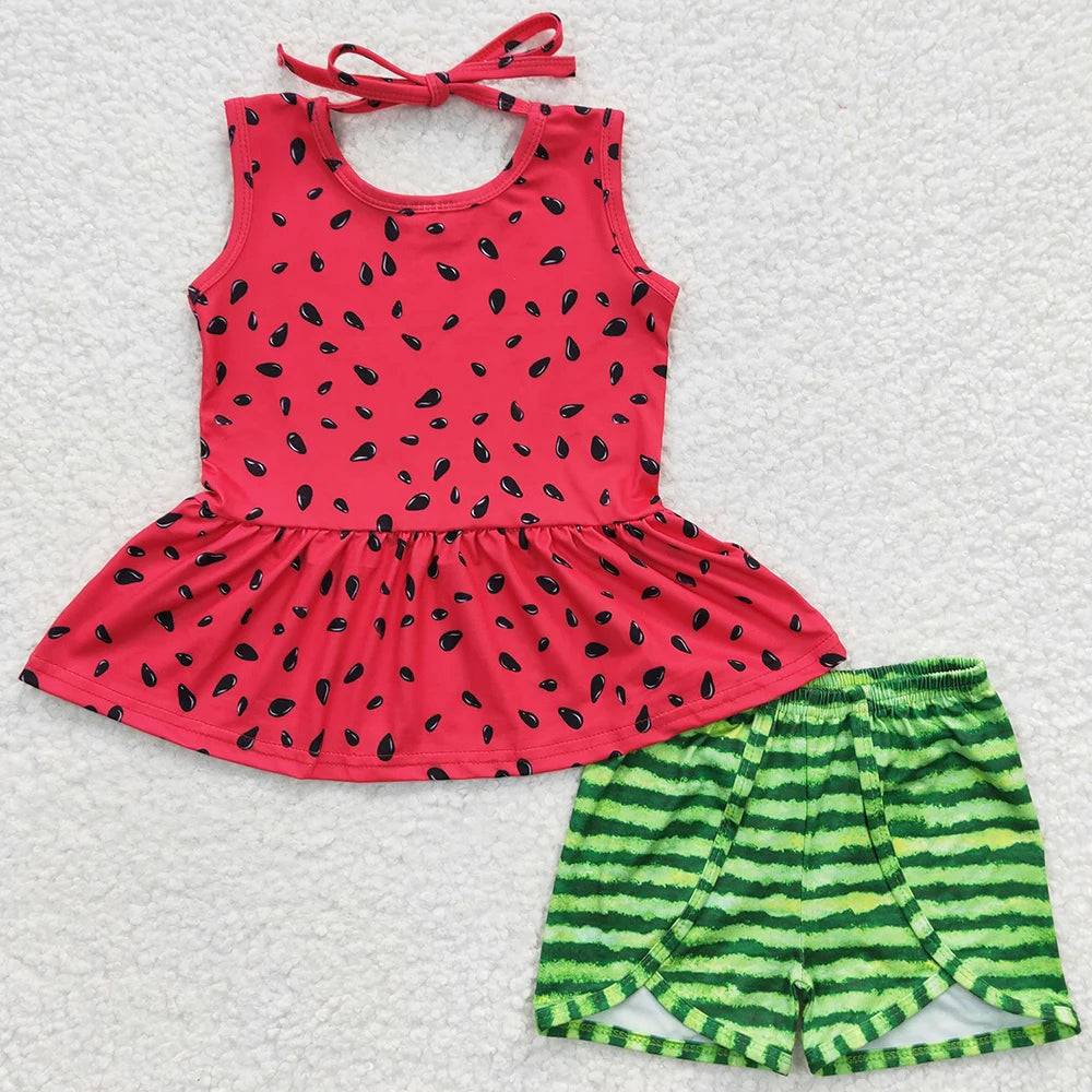 Saldi imperdibili Abiti estivi per bambine Completi estivi alla moda per bambini Abiti da boutique per bambine Abbigliamento carino per bambine piccole Completo a maniche corte