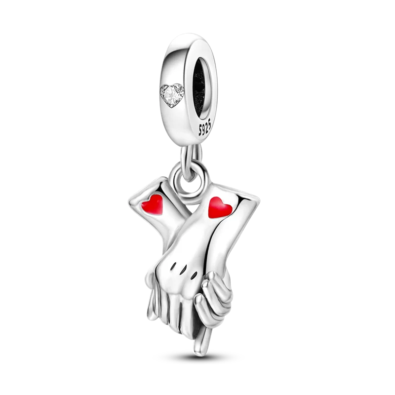 Anello romantico in argento sterling 925 con rosa, ideale per coppie, perfetto come proposta di matrimonio o per San Valentino. Ciondoli e perline adatti a collane e bracciali, perfetti per creare gioielli fai da te e regali.