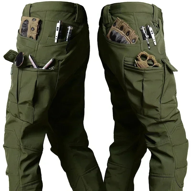 Tactical Waterproof Men Camo Set Soft Shell Fleece Winter Combat Suit Windbreak Warm Multi Pocket Outdoors Training Uniform