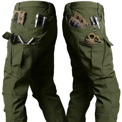 Tactical Waterproof Men Camo Set Soft Shell Fleece Winter Combat Suit Windbreak Warm Multi Pocket Outdoors Training Uniform