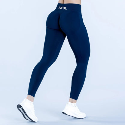 Trendy Leggings Scrunch Seamless Yoga Women Legging Gym Sports Pants Low Ribbed Band High Stretch Fitness Tights Pant