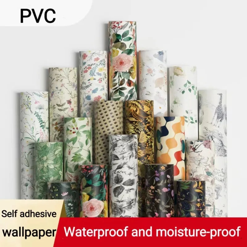 Living Room Bedroom Wall Decoration Thick Waterproof Self Adhesive PVC Wallpaper Home Muebles Furniture Armoire Door Stickers
