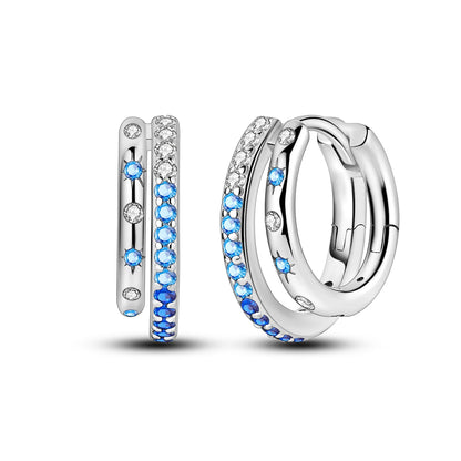Orecchini a cerchio originali in argento 925 con stella, luna, trifoglio e farfalla con zirconi, perfetti per la creazione di gioielli e come regali di nozze per donne e ragazze.