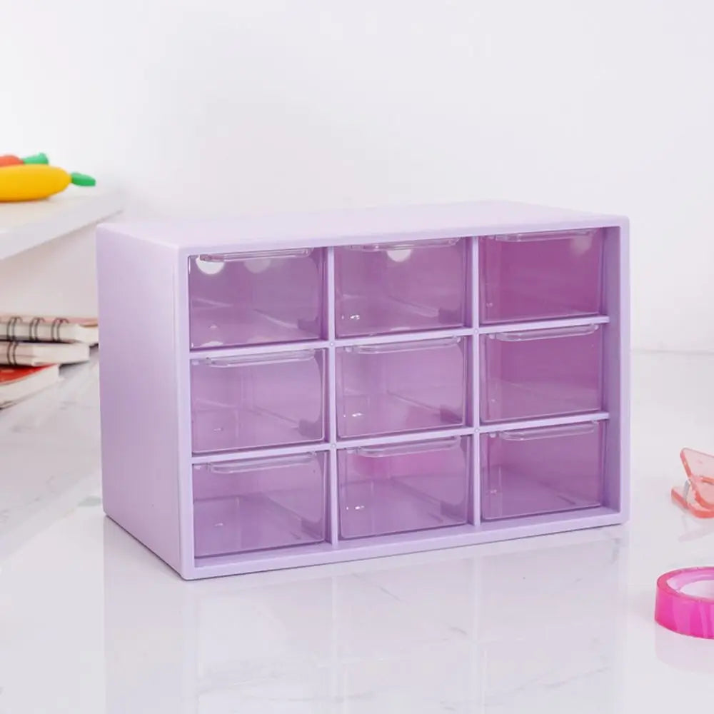 New Transparent 9 Grid Storage Boxes Small Drawer Wall-mounted 9 Grid Organizer Drawers Boxes Small Drawer Partitioned Desktop