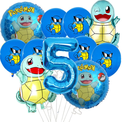 Pikachu Pokemon Balloon 1-9th Birthday Party Decoration Pokemon Squirtle Party aluminum Balloon Baby Shower Pikachu Party Favors