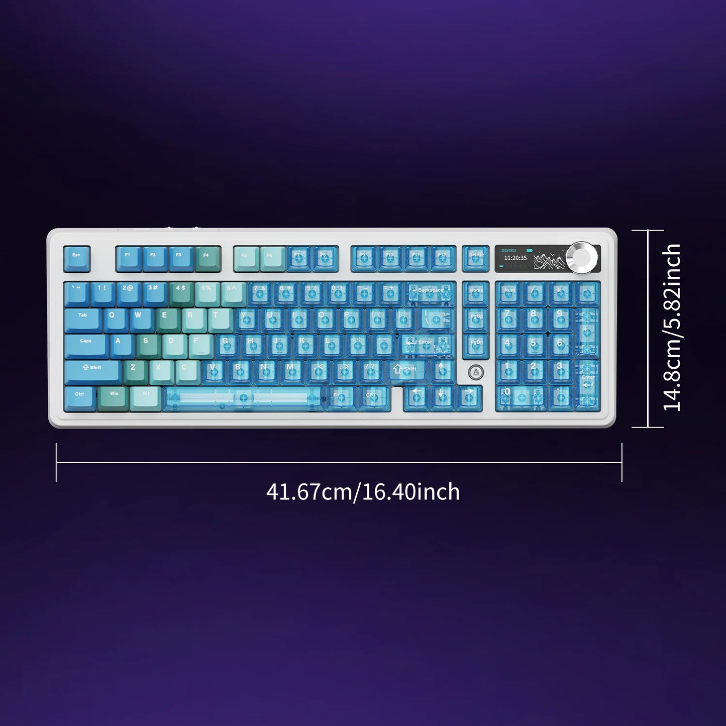 Tastiera da gioco AJAZZ AK980V2 Pro con batteria da 10000 mAh, doppia frequenza di polling 8K, tri-mode cablata/Bluetooth/2.4G e schermo a colori.