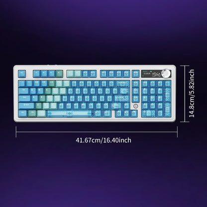 Tastiera da gioco AJAZZ AK980V2 Pro con batteria da 10000 mAh, doppia frequenza di polling 8K, tri-mode cablata/Bluetooth/2.4G e schermo a colori.