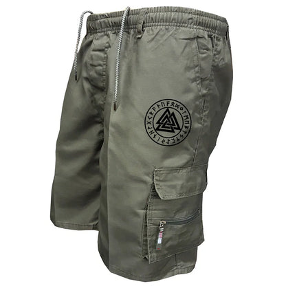 Pantaloncini tattici da uomo Delta Core Cargos con simbolo geometrico, tessuto elasticizzato in quattro direzioni, tasca di sicurezza nascosta, elastico in vita per palestra e fitness.