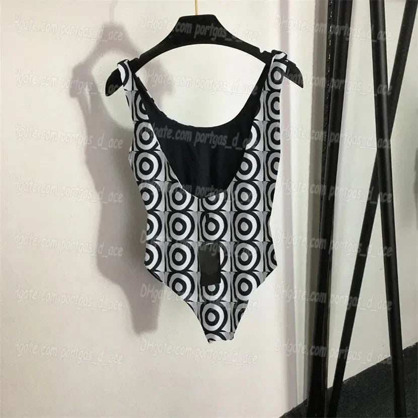 The 2025 high-waisted bikini letter print swimsuit is the latest V-neck swimsuit for women in summer