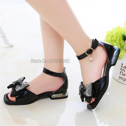 Sandali per bambini, scarpe da principessa estive alla moda con fiocco, perfette per la spiaggia.