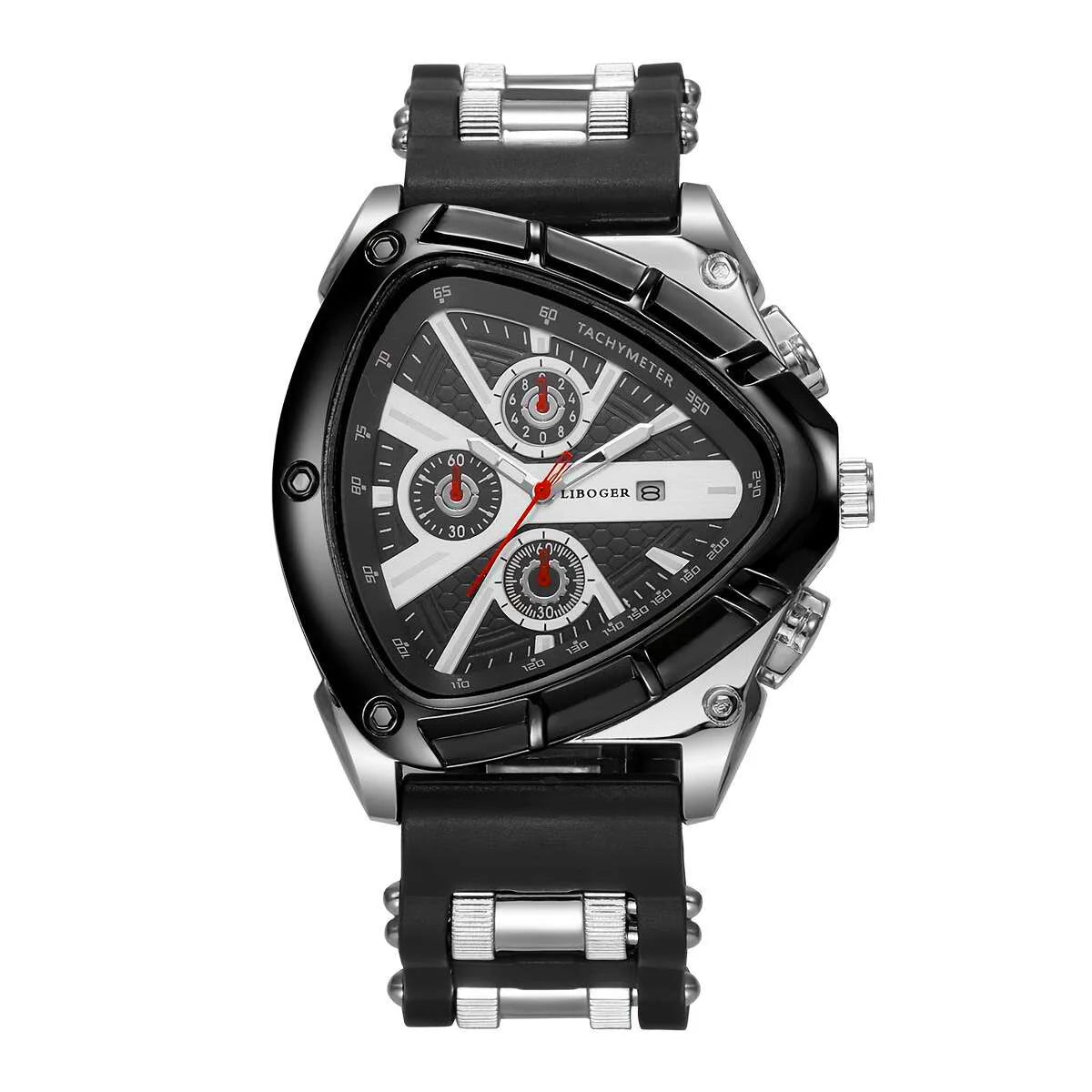 Orologio sportivo da uomo unico, cinturino in silicone di alta qualità, orologio al quarzo con datario automatico, nuovo design, orologio da polso di tendenza, regalo per lui