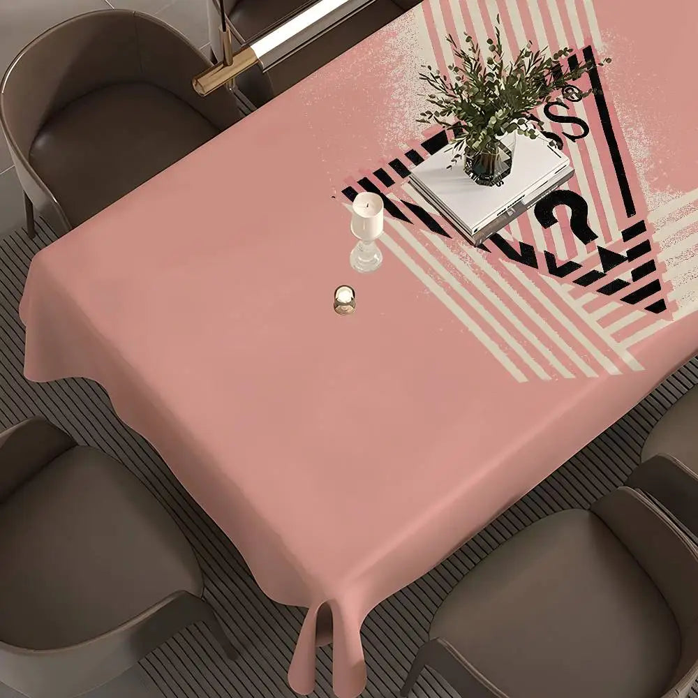 Tovaglia rettangolare con logo G-Guess-s-y, tovaglia in tela cerata, decorazione impermeabile per caminetto e tavolo da pranzo.