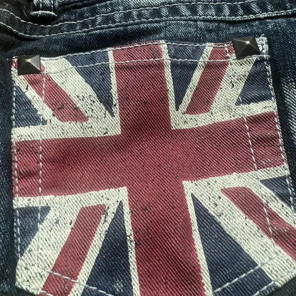 British street Y2K female rider motorcycle hot melt printed shorts retro spice girls sexy wash jeans shorts low waist mini skirt