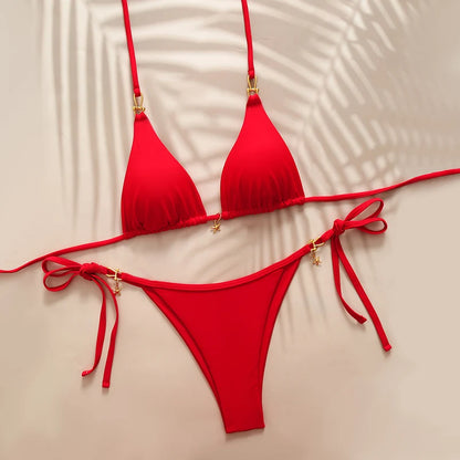 Bikini micro a triangolo sexy 2026 Costume da bagno da donna, abbigliamento da spiaggia, costume da bagno estivo da donna, bikini a perizoma, set da bagno femminile