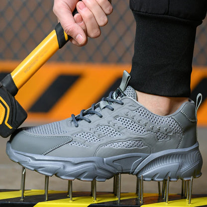 Scarpe antinfortunistiche traspiranti in mesh da uomo, bianche, scarpe protettive per uomo e donna, scarpe da lavoro estive leggere e indistruttibili 2026