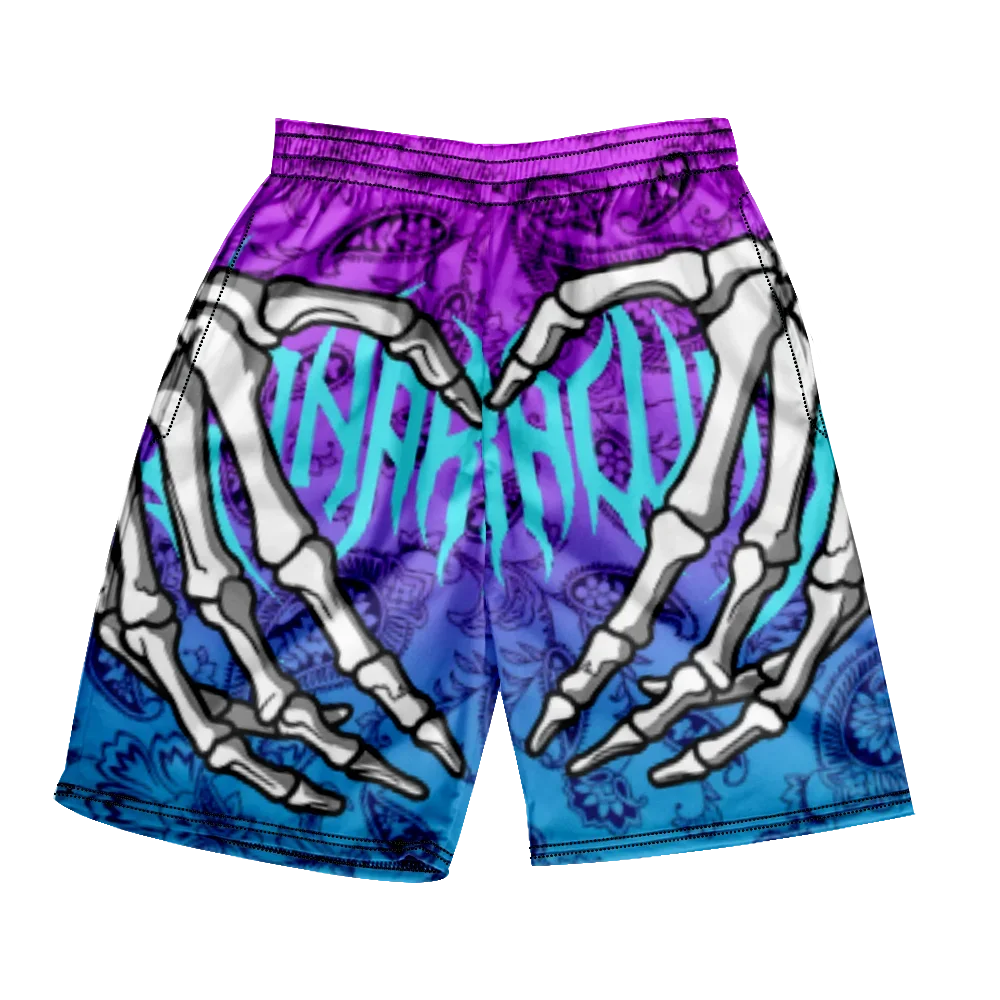 Pantaloncini da spiaggia classici estivi 2024 con teschio, nuovi modelli alla moda con stampa di mano scheletrica, pantaloncini da palestra per uomo e donna, ad asciugatura rapida, pantaloncini da ghiaccio.