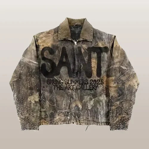 Giacca in denim lavato stile streetwear Y2K, abbigliamento uomo e donna, hip hop, toppa grafica con lettere, ricamo, giacca blu oversize, cappotto casual