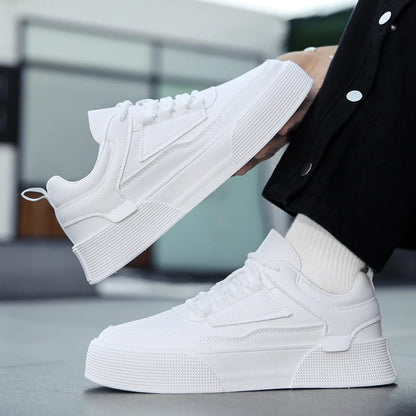 Scarpe bianche da uomo, scarpe casual da skateboard per coppie, sneakers comode, scarpe alla moda da uomo con suola spessa, taglie forti 39-47