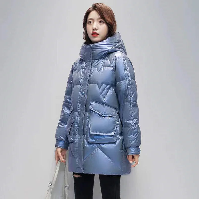 New 2026 Parkas Women Winter Down Cotton Jacket Coat Ladies Long Hooded Thicken Warm Cotton Padded Female  Outwear Overcoat Tops